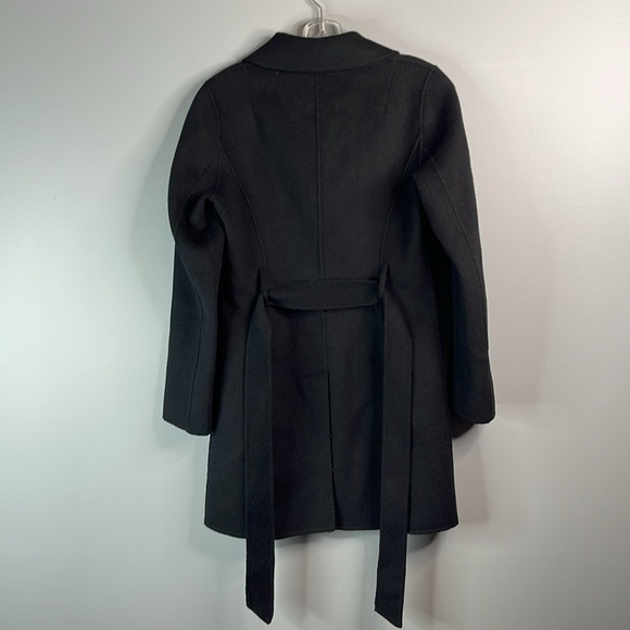 Banana Republic Wool Tie Belt Wrap Pea Coat Black Pockets Collar Hidden Snaps XS - Picture 7 of 12